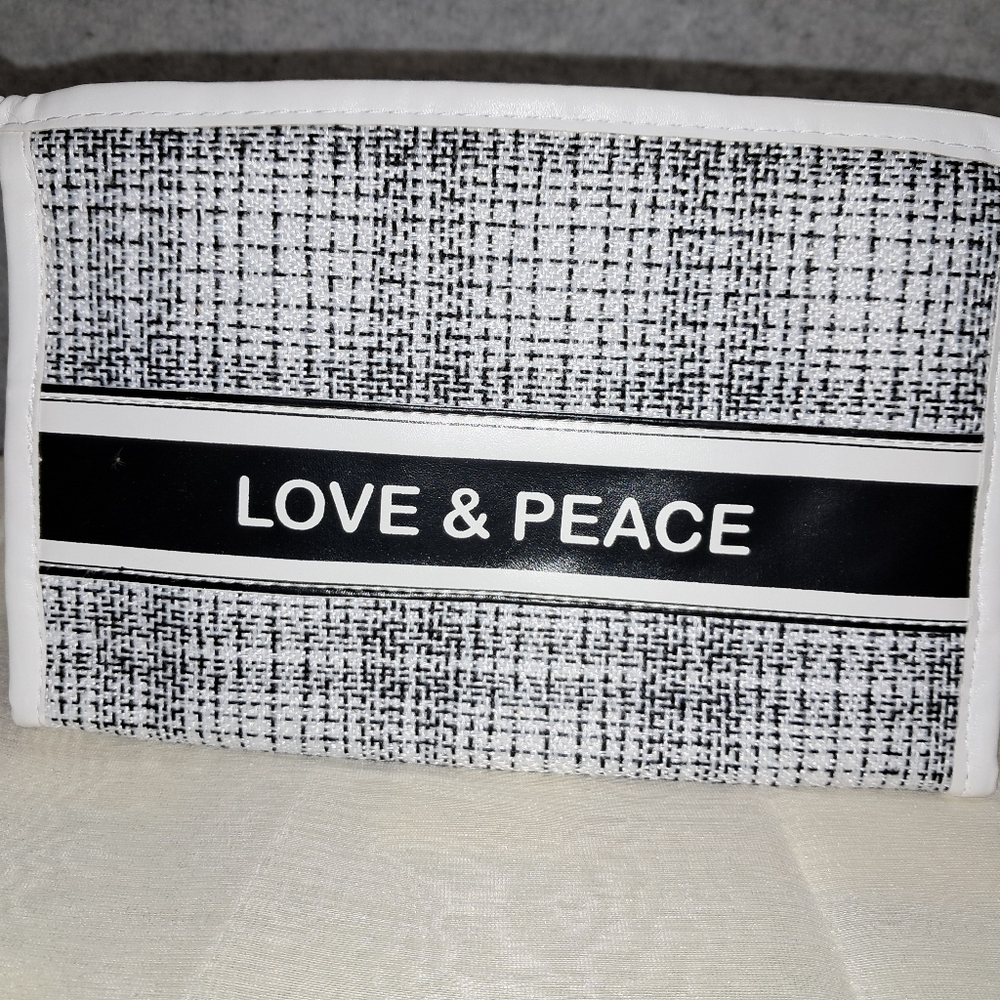 Love & Peace Black and White Travel Bag